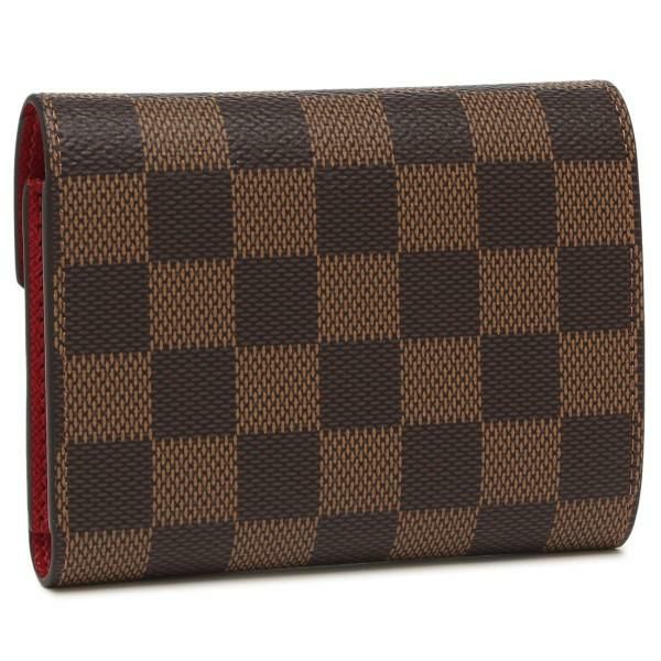 ルイヴィトン 財布 LOUIS VUITTON N41659 ダミエエベヌ ポルトフォイユ・ヴィクトリーヌ レディース 三つ折り財布 ルージュ 茶色 詳細画像
