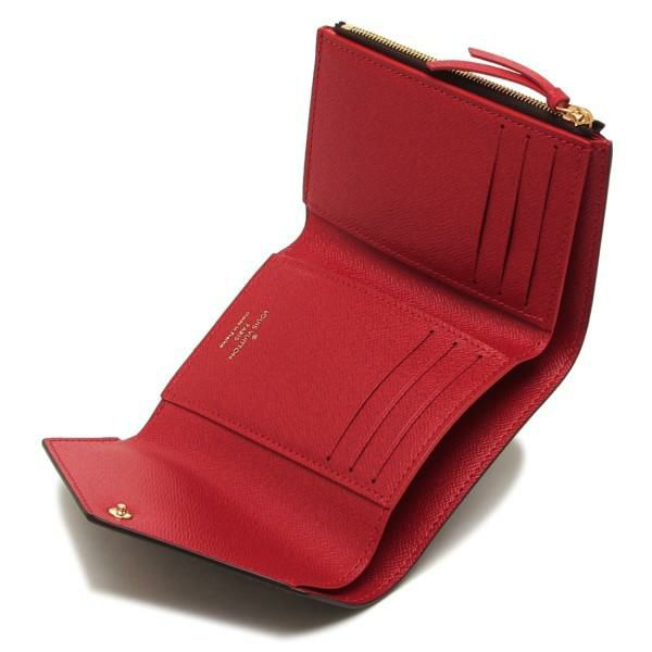 ルイヴィトン 財布 LOUIS VUITTON N41659 ダミエエベヌ ポルトフォイユ・ヴィクトリーヌ レディース 三つ折り財布 ルージュ 茶色 詳細画像