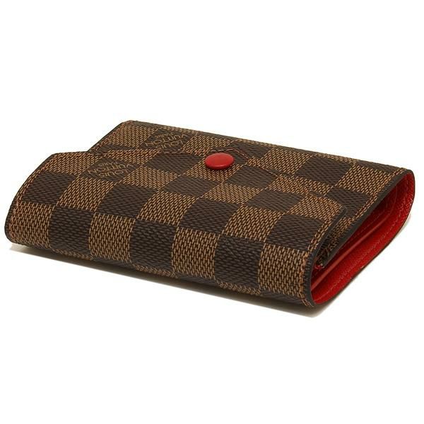 ルイヴィトン 財布 LOUIS VUITTON N41659 ダミエエベヌ ポルトフォイユ・ヴィクトリーヌ レディース 三つ折り財布 ルージュ 茶色 詳細画像