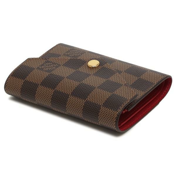 ルイヴィトン 財布 LOUIS VUITTON N41659 ダミエエベヌ ポルトフォイユ・ヴィクトリーヌ レディース 三つ折り財布 ルージュ 茶色 詳細画像