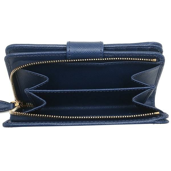 プラダ 財布 PRADA 1ML225 QWA F0016 SAFFIANO METAL ORO サフィアーノ レディース 二つ折り財布 無地 BLUETTE 青 詳細画像