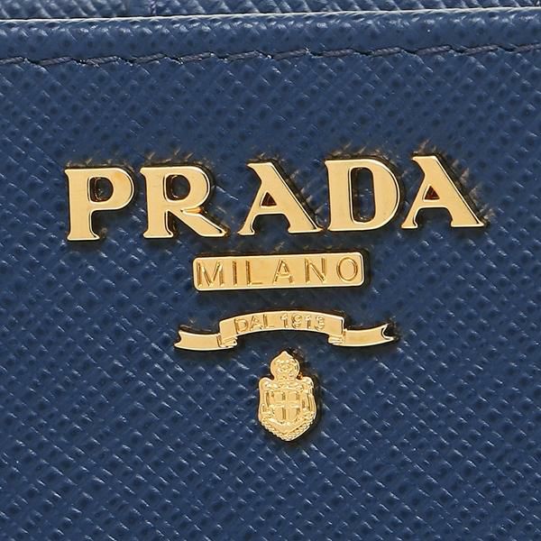 プラダ 財布 PRADA 1ML225 QWA F0016 SAFFIANO METAL ORO サフィアーノ レディース 二つ折り財布 無地 BLUETTE 青 詳細画像