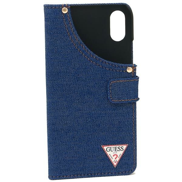 ゲス iphoneケース GUESS GUFLBKPXPOJ DBL iPhone ケース トライアングル ロゴ iPhoneX DARK BLUE 紺 ネイビー