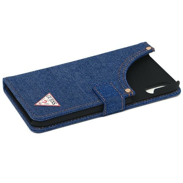 ゲス iphoneケース GUESS GUFLBKPXPOJ DBL iPhone ケース トライアングル ロゴ iPhoneX DARK BLUE 紺 詳細画像