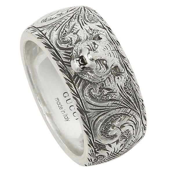 グッチ リング アクセサリー Gucci J8400 0811 キャットヘッド Thin Silver Ring With Feline Head メンズ レディース 指輪 シルバー Axes