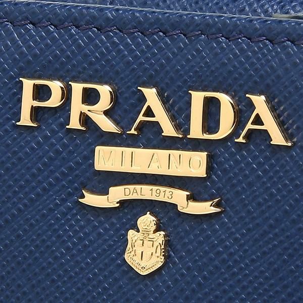プラダ 財布 PRADA 1ML018 QWA F0016 SAFFIANO レディース 二つ折り財布 無地 BLUETTE 青 詳細画像