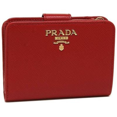 プラダ 二つ折り財布 サフィアーノ ブラック レディース PRADA 1ML018 