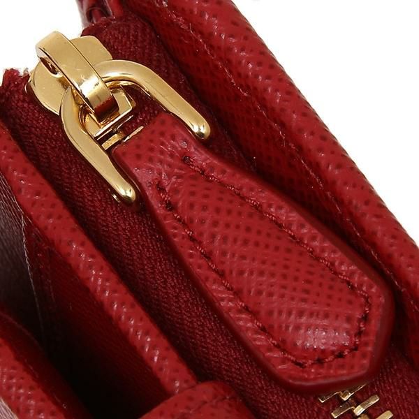 プラダ 財布 PRADA 1ML018 QWA F068Z SAFFIANO レディース 二つ折り財布 無地 FUOCO 赤 詳細画像