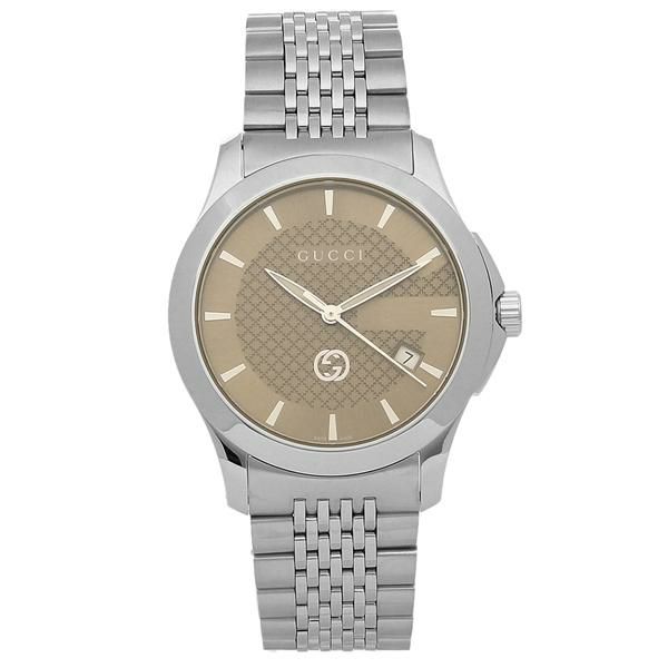 グッチ 時計 GUCCI YA1264107 GーTIMELESS Gタイムレス メンズ腕時計 ウォッチ シルバー/ブラウン