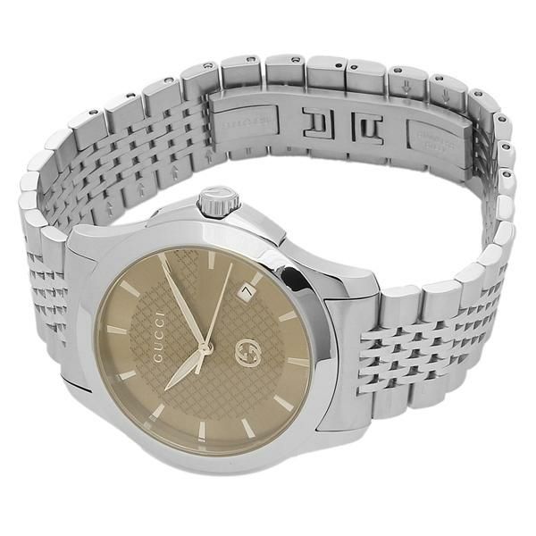 グッチ 時計 GUCCI YA1264107 GーTIMELESS Gタイムレス メンズ腕時計 ウォッチ シルバー/ブラウン 詳細画像