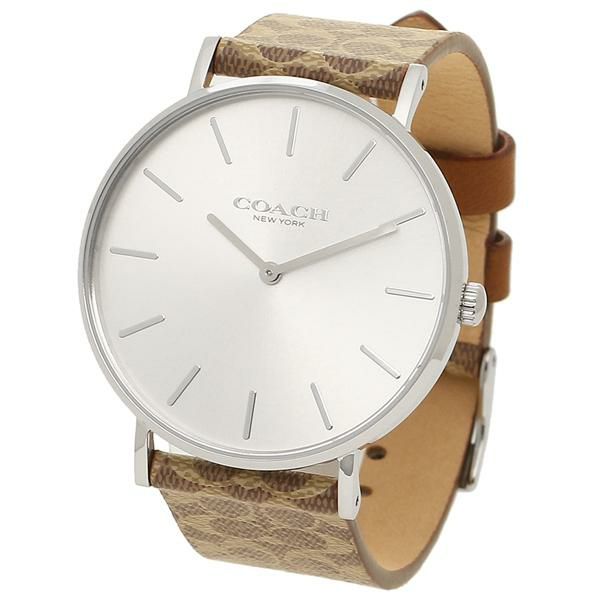 コーチ 時計 レディース ペリー 36MM シグネチャー クォーツ ホワイト ブラウン COACH 14503122 詳細画像
