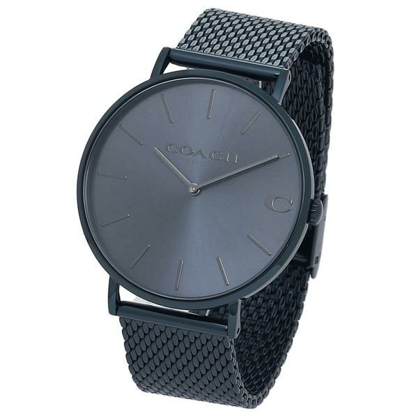 コーチ 時計 COACH 14602146 CHARLES チャールズ 41MM メッシュベルト メンズ腕時計 ウォッチ ネイビーブルー 詳細画像