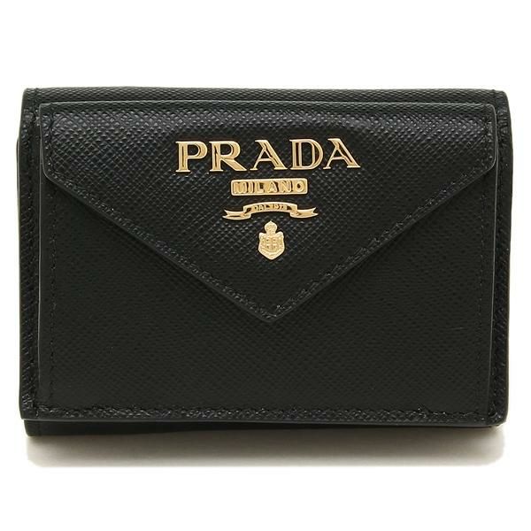 プラダ 三つ折り財布 サフィアーノメタルオロ ミニ財布 ブラック レディース PRADA 1MH021 QWA F0002 詳細画像