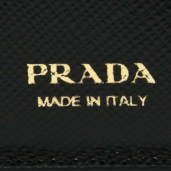 プラダ 三つ折り財布 サフィアーノメタルオロ ミニ財布 ブラック レディース PRADA 1MH021 QWA F0002 詳細画像
