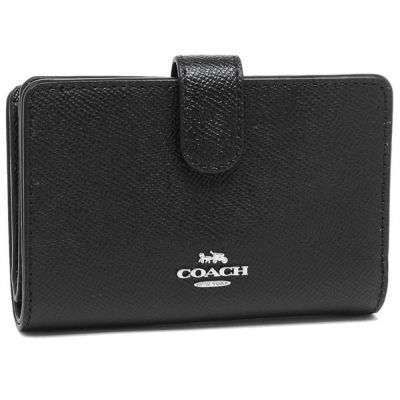 コーチ 財布 Coach F Svbk ミディアム コーナー ジップ ウォレット レディース 二つ折り財布 無地 ブラック シルバー 黒 Axes コーチ 財布 Coach F Svbk ミディアム コーナー ジップ ウォレット レディース 二つ折り財布 無地 ブラック シルバー 黒 Axes