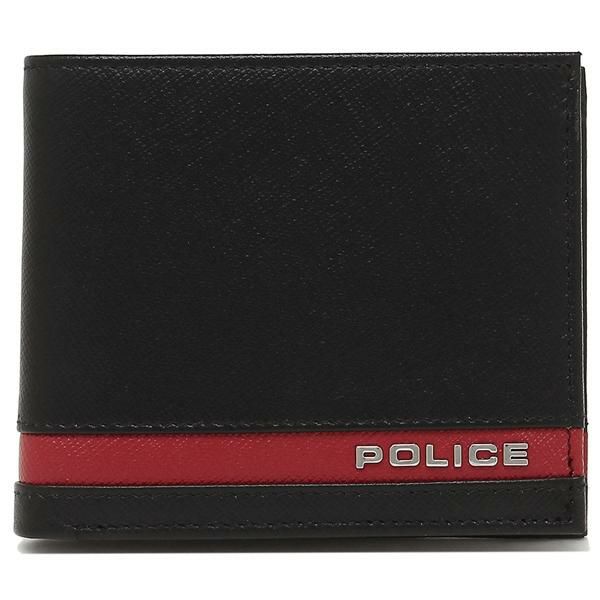 ポリス 財布 POLICE PLC138 BKRED メンズ 二つ折り財布 無地 BLACK/RED 黒 詳細画像