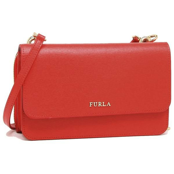 フルラ バッグ FURLA 1006923 EL40 B30 LSD RIVA L CROSSBODY POUCH リーヴァ クロスボディ Lサイズ レディース ショルダーバッグ 無地 KISS f 赤