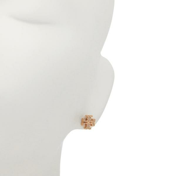 トリーバーチ ピアス アクセサリー TORY BURCH 53423 696 CRYSTAL LOGO CRYSTAL LOGO STUD EARRING レディース イヤリング ROSE GOLD / CRYSTAL 詳細画像