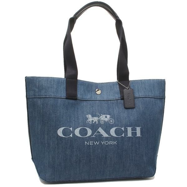 コーチ バッグ COACH F67415 SVDE トート ウィズ ホース アンド キャリッジ レディース トートバッグ デニム 青