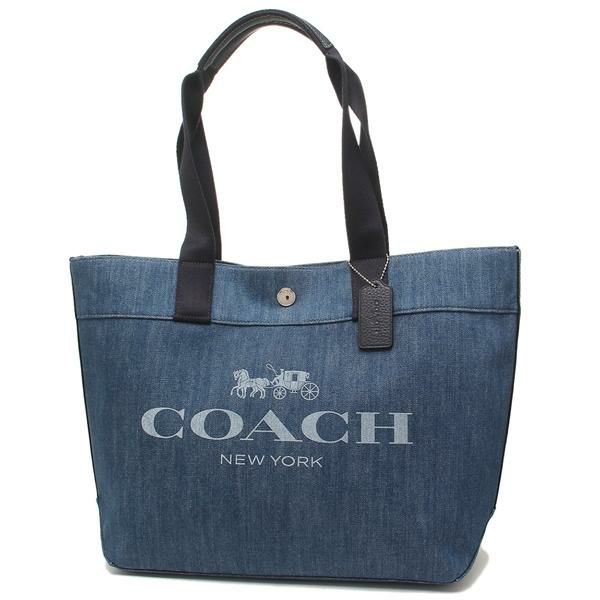 コーチ バッグ COACH F67415 SVDE トート ウィズ ホース アンド キャリッジ レディース トートバッグ デニム 青 詳細画像