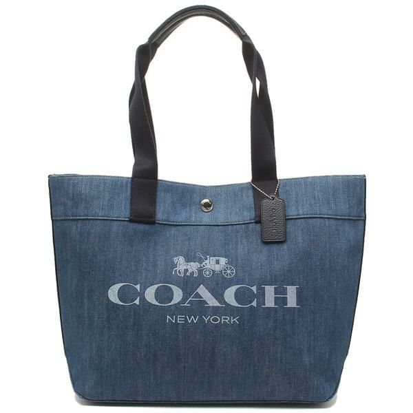 コーチ バッグ COACH F67415 SVDE トート ウィズ ホース アンド キャリッジ レディース トートバッグ デニム 青 詳細画像