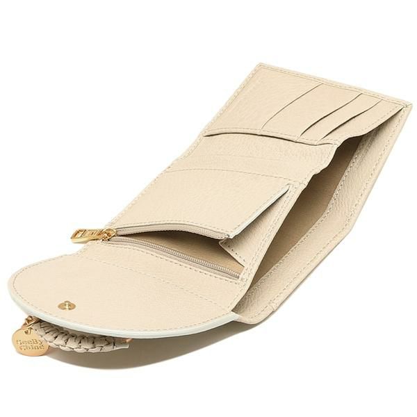 シーバイクロエ 財布 SEE BY CHLOE CHS19UP866305 24H HANA TRI FOLD WALLET ハナ レディース 三つ折り財布 無地 CEMENT BEIGE 詳細画像
