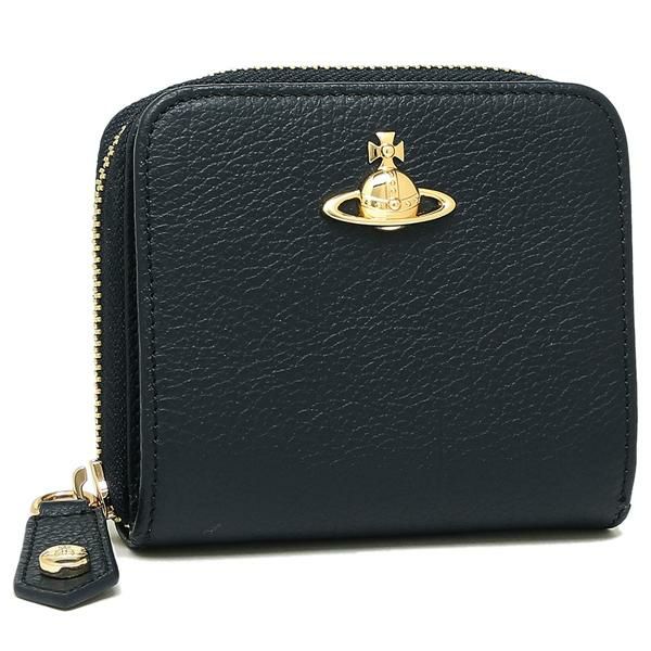 ヴィヴィアンウエストウッド 財布 Vivienne Westwood K402 Balmoral Medium Zip Wallet バルモラル レディース 二つ折り財布 無地 Blue 青 Axes